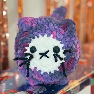Handmade Chunky Chenille Crochet Cat Plushie